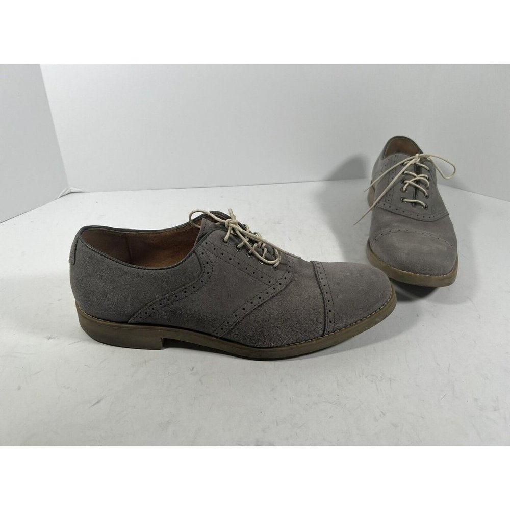 JOHNSTON & MURPHY Mens Suede Brown Cap  Toe Dress Shoe 11.5